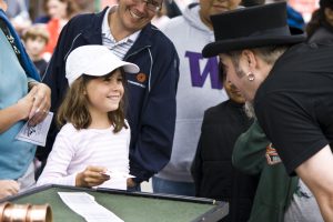 Street Magician and little girl