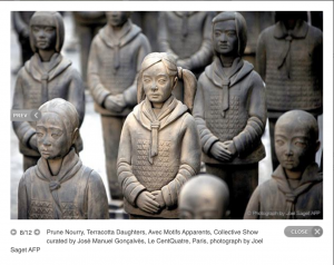 Screenshot from the CNN article, depicting statues in the style of the terracotta warriors but as women