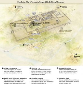 Map of the mausoleum and a breakdown of everything in it, showing the outline of the outer and inner walls of the entire complex